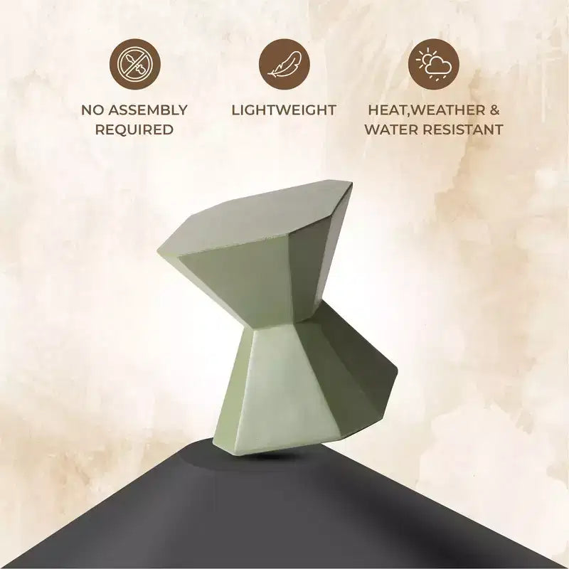 Tavolino in fibrocemento geometrico grigio / verde marmo / bianco marmo / verde oliva
