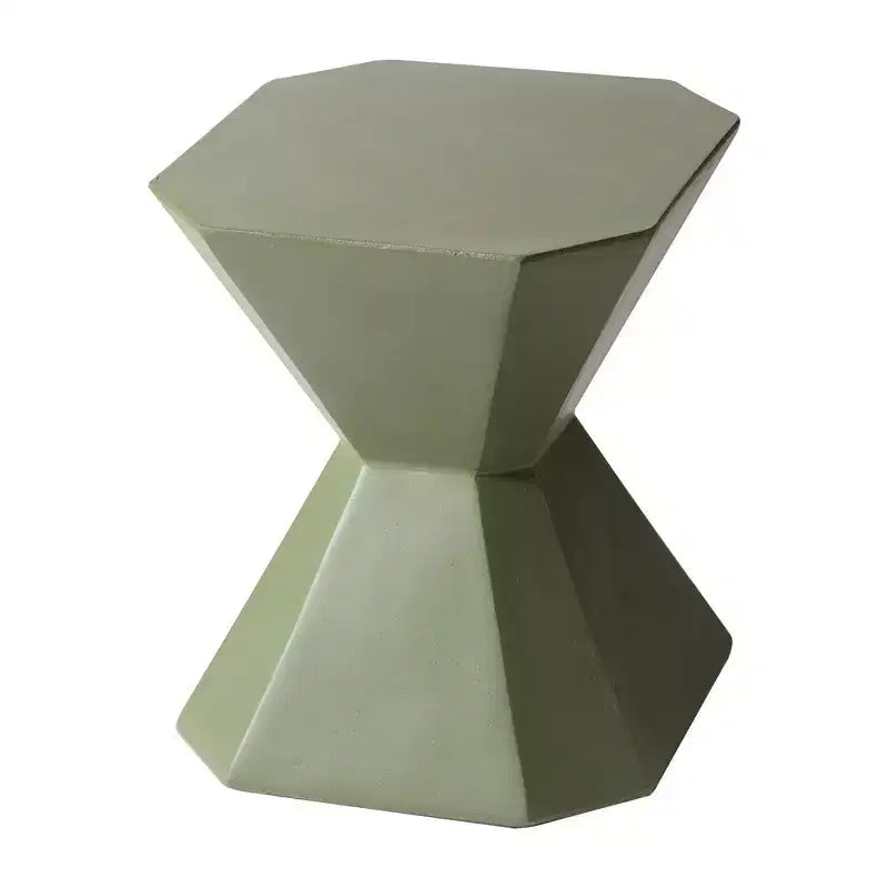 Tavolino in fibrocemento geometrico grigio / verde marmo / bianco marmo / verde oliva