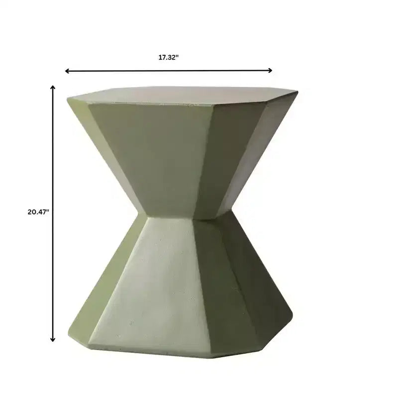 Tavolino in fibrocemento geometrico grigio / verde marmo / bianco marmo / verde oliva