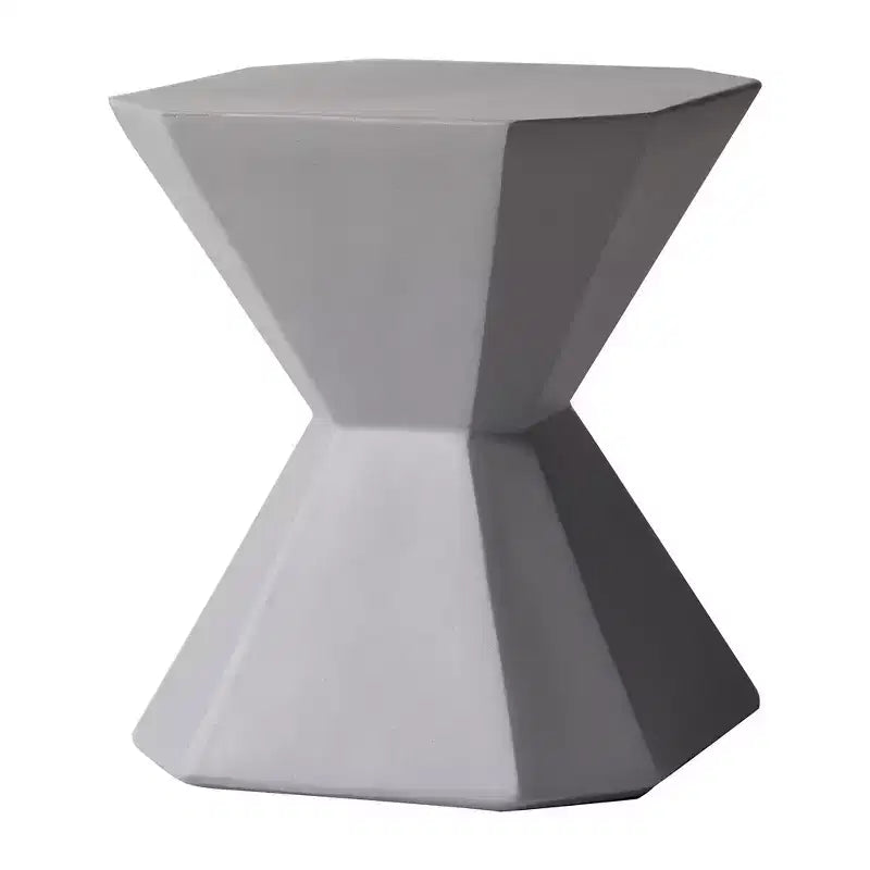 Tavolino in fibrocemento geometrico grigio / verde marmo / bianco marmo / verde oliva