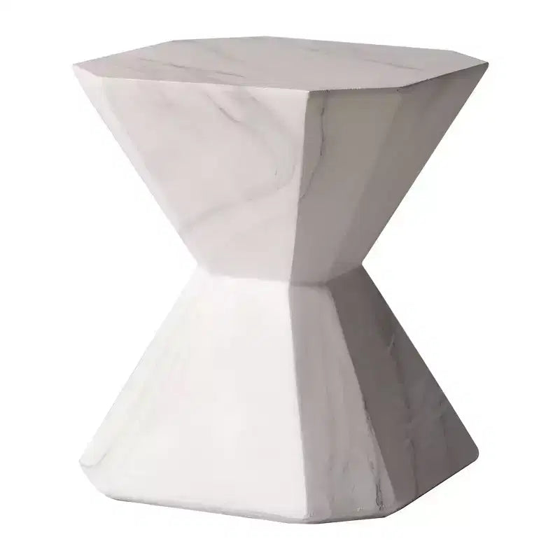 Tavolino in fibrocemento geometrico grigio / verde marmo / bianco marmo / verde oliva