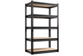 WhizMax 5-Tier Storage Shelves, Heavy Duty Metal Shelving Unit, Adjustable Garage Storage Shelving Utility Rack, 48 L x 18 W x 73 H, Black