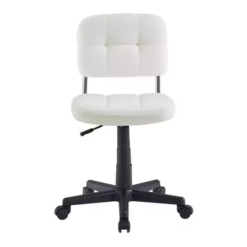 Sedia da ufficio girevole senza braccioli grigio/bianco, regolabile in altezza, imbottita in lino, 1 posto