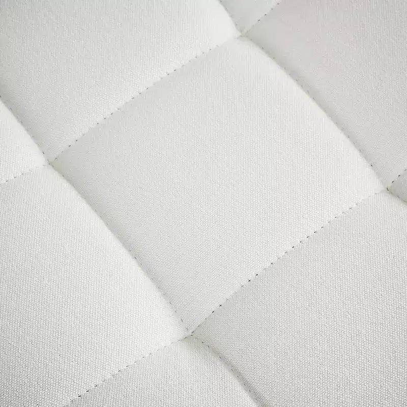 Sedia da ufficio girevole senza braccioli grigio/bianco, regolabile in altezza, imbottita in lino, 1 posto