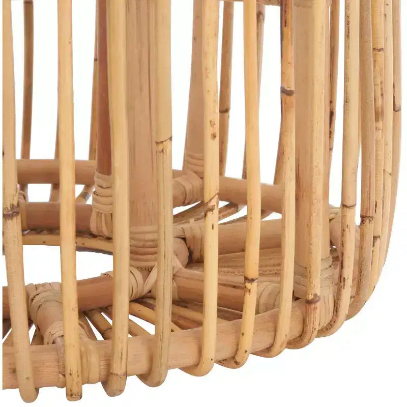 Tavolino rotondo in rattan, nero/miele naturale, stile costiero, 1 pezzo